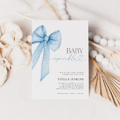 Baby Sprinkle Blue Bow Baby Shower Invitation Einladung