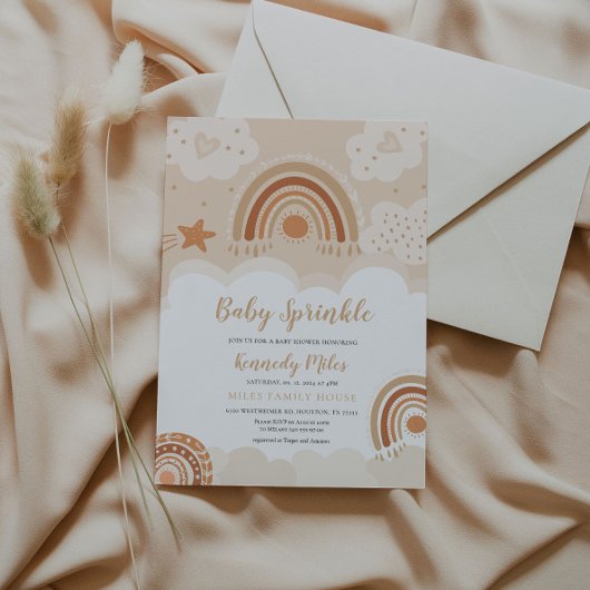 Baby Sprinkle, Boho Rainbow Baby Shower Einladung