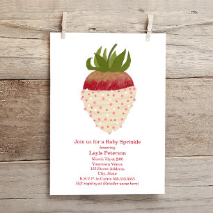 Baby Sprinkle Chocolate Strawberry Babydusche Einladung