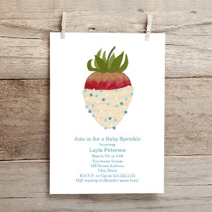 Baby Sprinkle Chocolate Strawberry Boy Babydusche Einladung