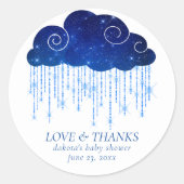 Baby Sprinkle Classic Blue | Coole Dusche Vielen D Runder Aufkleber (Vorderseite)