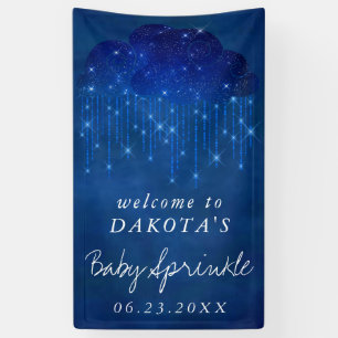 Baby Sprinkle Classic Blue Dunkle Dusche Willkom Banner
