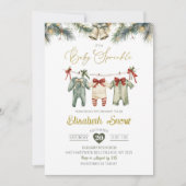 Baby Sprinkle Clothesline Holiday Baby Dusche Einladung (Vorderseite)