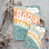 BABY SPRINKLE Clouds Rainbow Niedlicher QR CODE Begleitkarte