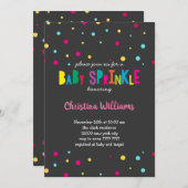 Baby Sprinkle Confetti Farbige Punkte Regenbogen N Einladung (Vorne/Hinten)