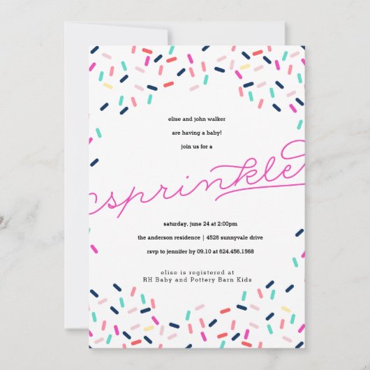BABY SPRINKLE CONFETTI INVITATION EINLADUNG (Vorderseite)