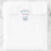 Baby Sprinkle | Danke, Baby Dusche Runder Aufkleber (Tasche)