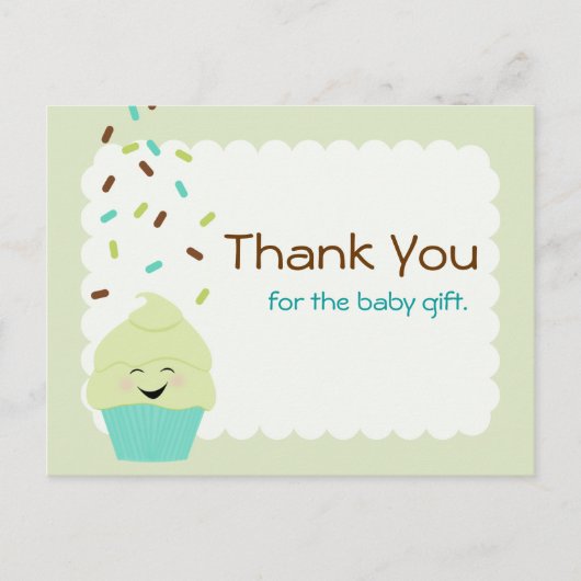 Baby Sprinkle danke Ihnen Gender Neutral Postkarte (Vorderseite)