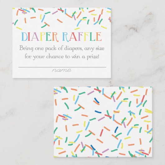 Baby Sprinkle Diaper Raffelkarte oder Einsteckkart Begleitkarte (Vorne/Hinten)