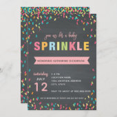 Baby Sprinkle Dusche Einladung Pink Girl (Vorne/Hinten)