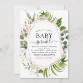 Baby Sprinkle Dusche Eukalyptus Greenery Geometric Einladung (Vorderseite)