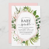 Baby Sprinkle Dusche Eukalyptus Greenery Geometric Einladung (Vorne/Hinten)