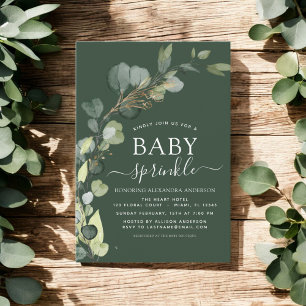 Baby Sprinkle Dusche Grüne Eukalyptus Green Einladung