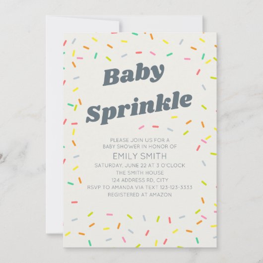 Baby Sprinkle Einladung (Vorderseite)