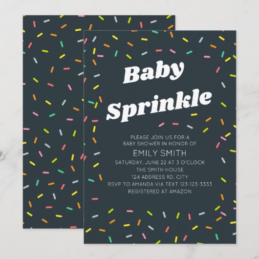 Baby Sprinkle Einladung (Vorne/Hinten)