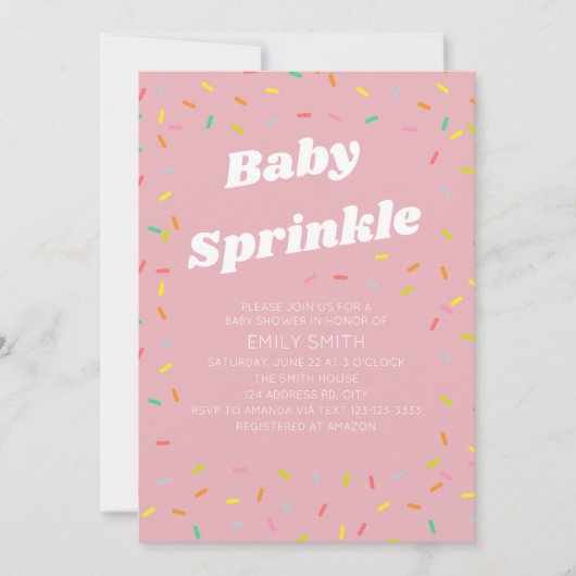 Baby Sprinkle Einladung (Vorderseite)