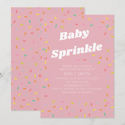 Baby Sprinkle Einladung (Vorne/Hinten)