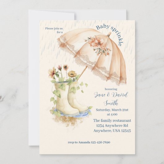 Baby Sprinkle Einladung (Vorderseite)