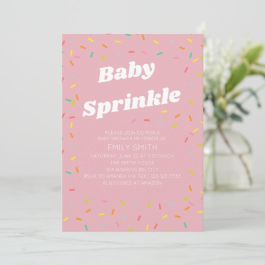 Baby Sprinkle Einladung (Stehend Vorderseite)