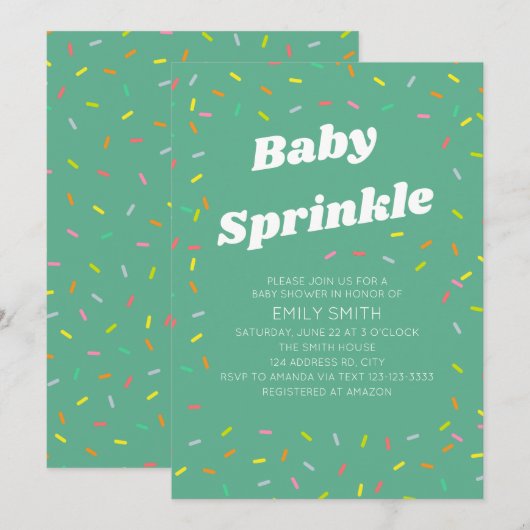 Baby Sprinkle Einladung (Vorne/Hinten)