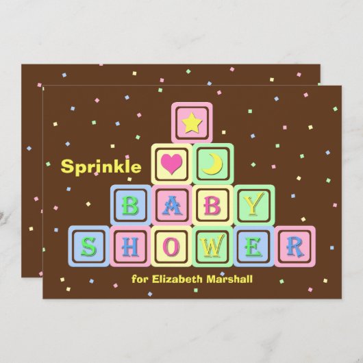 Baby Sprinkle Einladung Geschlecht neutrale Dusche (Vorne/Hinten)