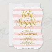 Baby Sprinkle Einladung Girl Pink Gold White (Vorderseite)