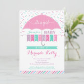 Baby Sprinkle Einladung / Regenschirmeinladung (Stehend Vorderseite)