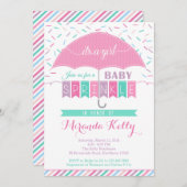 Baby Sprinkle Einladung / Regenschirmeinladung (Vorne/Hinten)