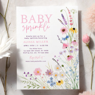 Baby-Sprinkle-Einladung 'Rosa Wiesenwildblumen' Einladung