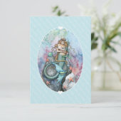 Baby Sprinkle Einlage Meerjungfrau und Baby Einladung (Stehend Vorderseite)