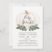 Baby Sprinkle Fall Greenery Pumpkin Baby Shower Einladung (Vorderseite)