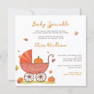 Baby Sprinkle Fall Pumpkin Carriage Baby Dusche Einladung