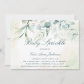 Baby Sprinkle Gender Neutral Eukalyptus Greenery Einladung (Vorderseite)