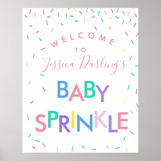 Baby Sprinkle Gender Neutral Welcome Poster (Vorne)