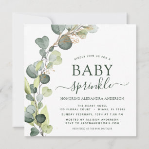 Baby Sprinkle Greenery Eucalyptus Succulent Einladung