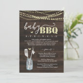 Baby Sprinkle GRILLEN - Couple's Baby Q Barbeque Einladung (Stehend Vorderseite)