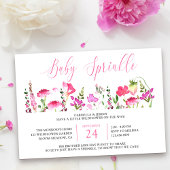 Baby Sprinkle Hübsch Pink Wildblume Einladung