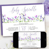 Baby Sprinkle Hübsche Lila Wildblume Einladung