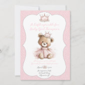 Baby Sprinkle Invitation Teddy Bear Princess Einladung (Vorderseite)