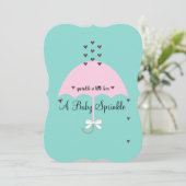 Baby Sprinkle Kleine Liebe Dusche Baby Reveal Part Einladung (Stehend Vorderseite)