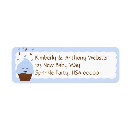 Baby Sprinkle Matching Blue Rücksendeadresse Lable (Vorne)