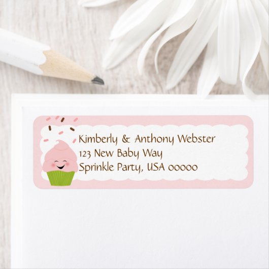 Baby Sprinkle Matching Pink Rücksendeadresse Lable (Insitu)