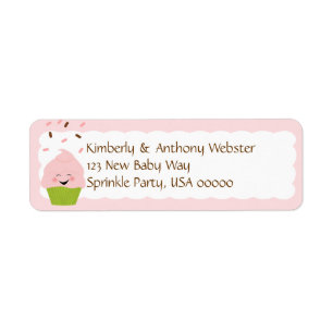 Baby Sprinkle Matching Pink Rücksendeadresse Lable