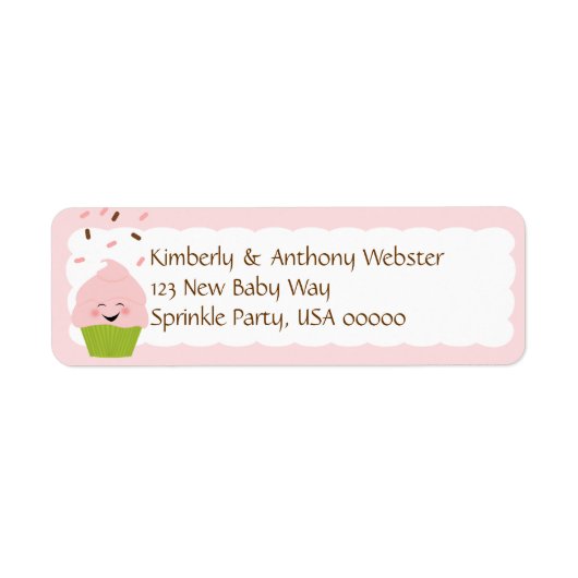 Baby Sprinkle Matching Pink Rücksendeadresse Lable (Vorne)