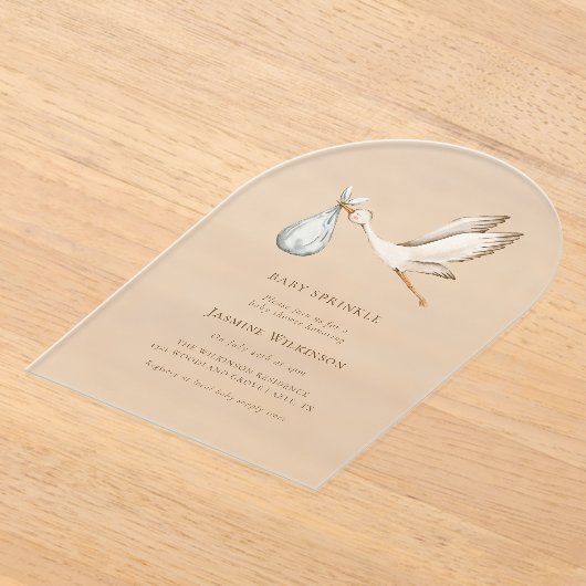 Baby Sprinkle Minimal Wasserfarbe Babydusche Acryleinladungen (Ablage )