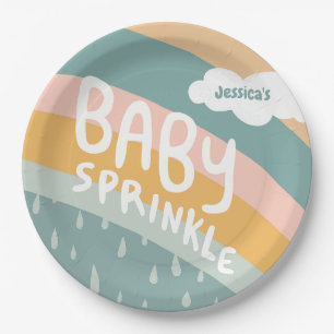 BABY SPRINKLE Niedliche Wolken Regenbogen Pastell Pappteller