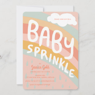 BABY SPRINKLE Niedliche Wolken Regenbogenregen Cus Einladung