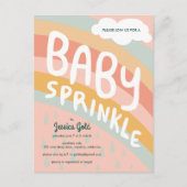 BABY SPRINKLE Niedliche Wolken Regenbogenregen Cus Einladungspostkarte (Vorderseite)