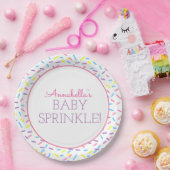Baby Sprinkle Papierplatte mit rosa Kontur Pappteller (Party)