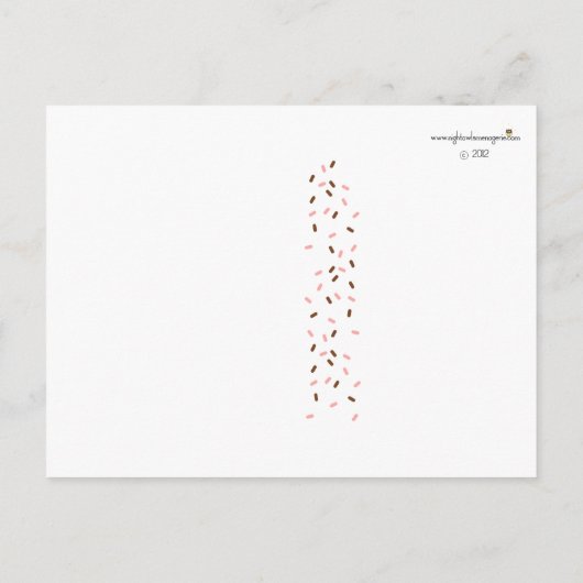 Baby Sprinkle Party Danke in Rosa Postkarte (Rückseite)